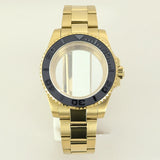 40MM PVD Gold Submariner Watch Case  GMT Yacht Master Polish Strap Sapphire Glass For NH35 NH36 NH34 NH38 Miyota 8215 Eta 2824 GMT SUB Yacht 20ATM waterproof