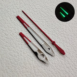 NH35 Hands Red sleeve Polished Hands Green Luminous Watch Accessories For NH34 NH35 NH36 4R 7S Movement