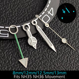 28.5mm blue lume NH35 NH34 Dial Single Calendar Submariner style with Hands Watches accessory