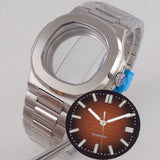 Square Watch Case fit for Philippe Nautilus  40mm Japan NH35A NH34 NH70 Movement Sapphire Glass Watch Parts