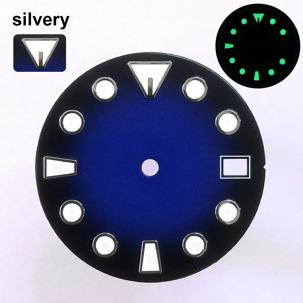 151 type of dials Submariner 28.5mm dial with calendar window suitable for NH35 movement luminous dial can support DIY dial customization name/logo