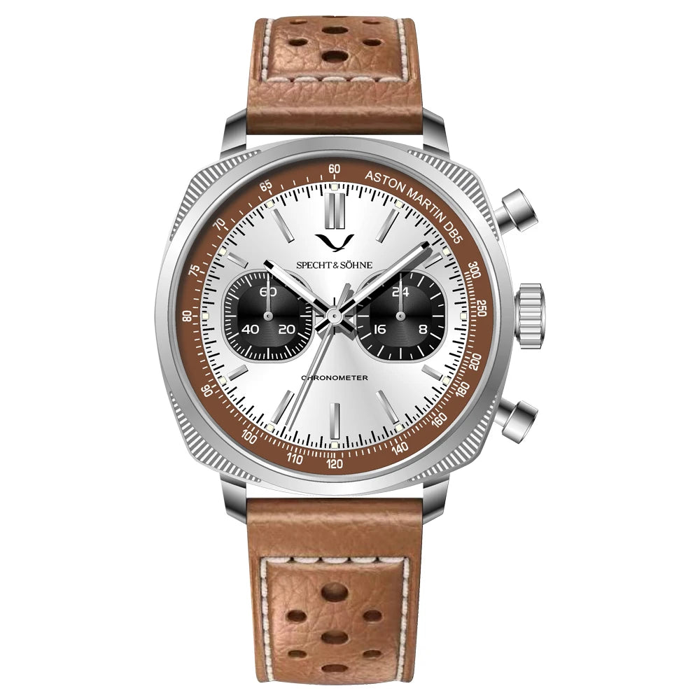 38MM Square VK64 Watch Specht & Söhne Chronograph Sapphire Crystal 50ATM