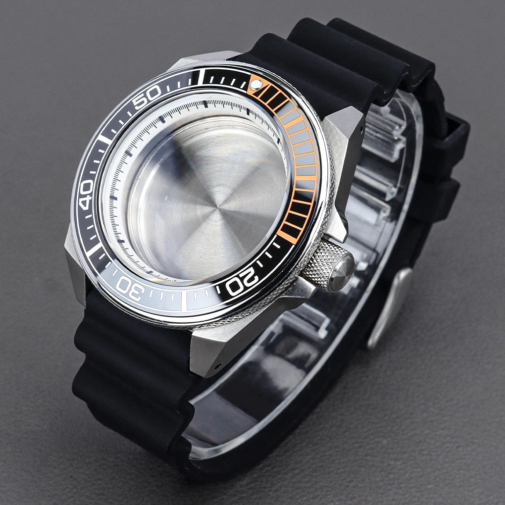 43.8mm Samurai King Watch Case Sapphire Ceramic Insert For Seiko NH35 NH36 NH34 Movement Mod 10ATM