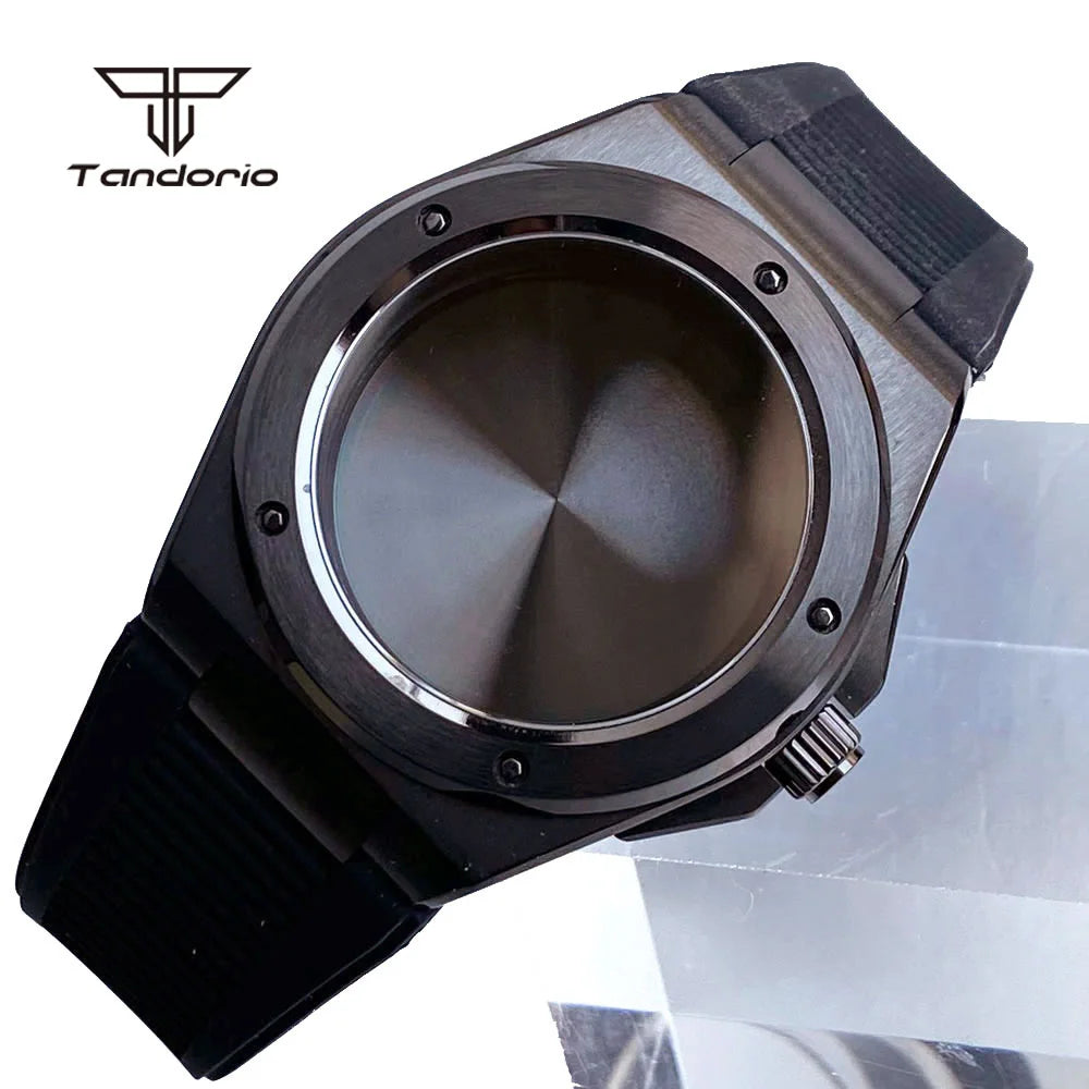 Black PVD 40mm Engineer Watch Case Watchband Sapphire Glass Fit for Engineer Style Watch Mod Accessories NH35 NH36/ETA2824 PT5000 Model