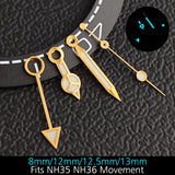 28.5mm blue lume NH35 NH34 Dial Single Calendar Submariner style with Hands Watches accessory