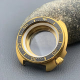 PVD Gold Turtle Abalone Watch Case 6105 6309 Crown at 4.1 Fit NH35 NH36 Movement 200m Waterproof Resistance Diving Men's Watch Case