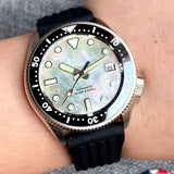 37mm SkX013 Watch Mop Dial Tandorio TD227M 20bar Diver Stainless Steel 3.8 Crown Sapphire