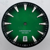 33mm AT Style Watch Dial Wristwatch Parts Sunburst Gradient Black Ocean Blue Red Dial Luminous Fits NH35 Movement 6 o'clock