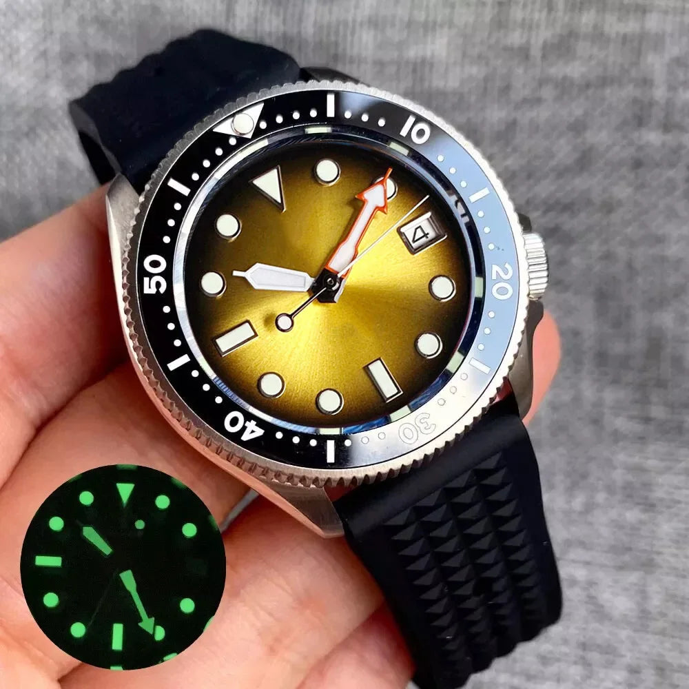 Stainless Steel / Titanium SKX013 Mod 37mm Tandorio TD248A 20ATM Diver Sapphire NH35 Automatic 3.8 Crown