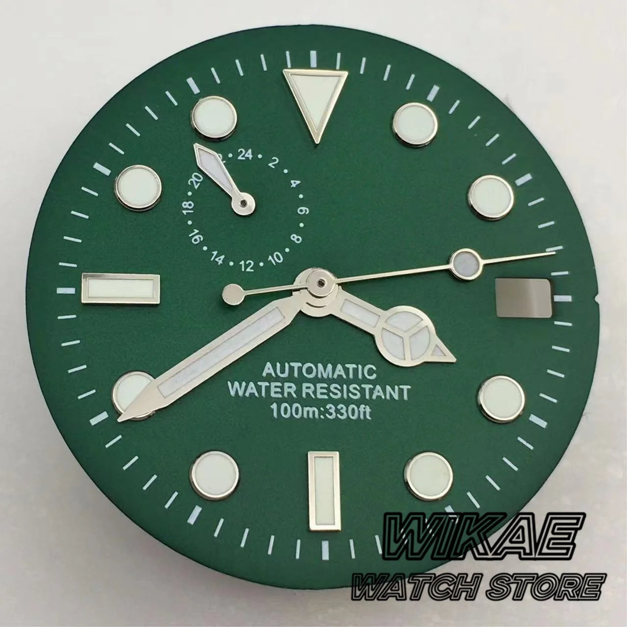 29mm Sterile TMI NH37 Watch Dial Hand Set Black Blue Green Dial Silver Orange Index Green Luminous