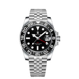 40mm RONDA 515 Quartz GMT Watch Corgeut 100M Water Resistant Luminous Sapphire