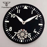 ETA6498 Watch case ST3621 42mm Manual Winding Pilot+37mm Dial Set Sapphire Transparent Back 5ATM