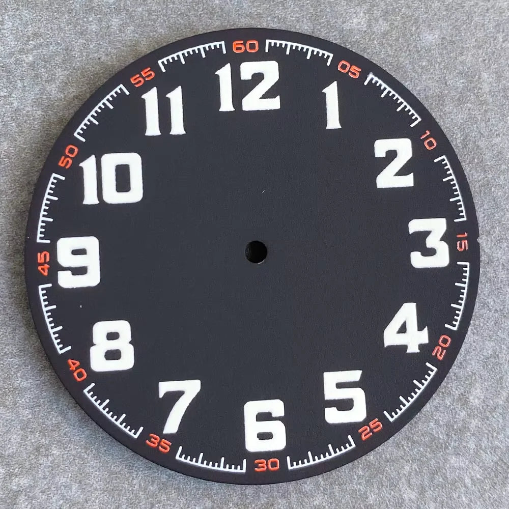 Tandorio 40.5mm Matte Watch Dial Fit NH35 NH36 ETA2824 PT500 Arabic Numeral Watch Face Automatic Watch Accessories Replace Parts