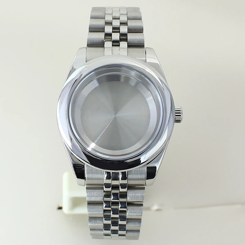 Two Tone Round Edge Watch Case 39mm 36mm Sapphire Crystal Glass For Seiko NH35 NH36 NH38 NH34 Miyota 8215 Movement Presidential Bracelet