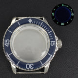 45mm Fifty Fathom Watch Case 316L Stainless Steel Waterproof For NH35 NH36 NH38 Movement Mineral