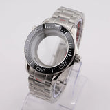 42mm NH35 Stainless Steel Seamaster Watch Case Mineral/Sapphire Glass Black Ceramics Bezel Insert with Bracelet for Seiko Mod Seamaster Build Parts