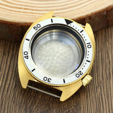 41mm Gold PVD Captain Willard Watch Case Domed Sapphire Tuna Turtle for Seiko MOD NH35 NH36 NH34 4R36 Movts Abalone Screw Crown