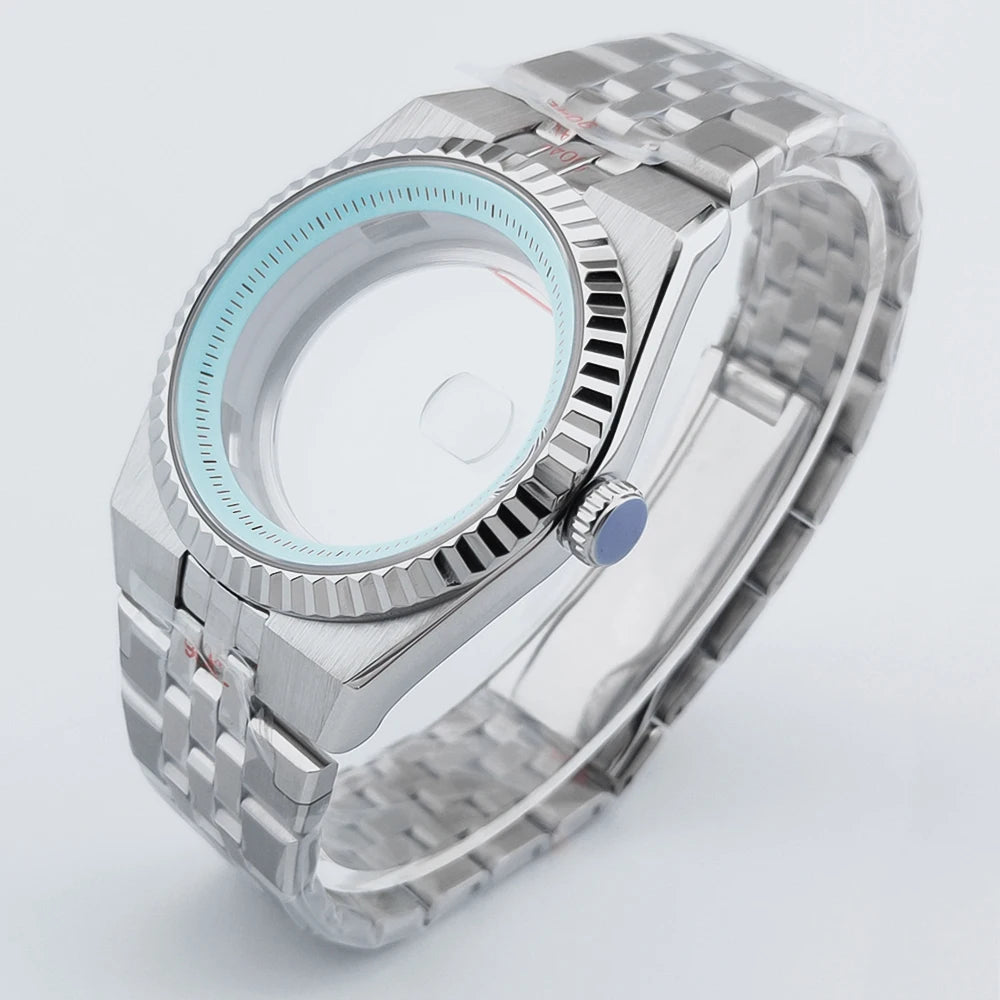 40mm Land-Dweller Watch Case silver sapphire NH34 NH35 NH36 NH38  NH72 ETA 2836 Miyota8215 10Bar