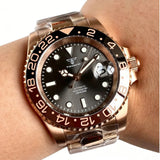 40mm Rose Gold Sub Watch with GMT Bezel Tandorio TD015R Miyota 8215/pt5000 20ATM Sapphire