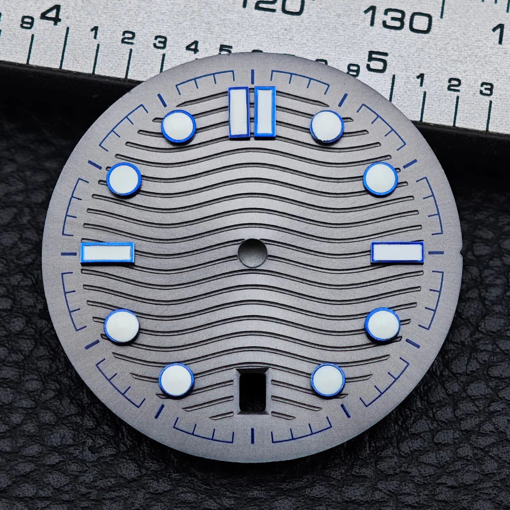 31.7mm seamaster Watch Dial For 300 Series NH35 NH36 Movement 6 O‘clock Date C3 Green Luminous Mechanical Watch Parts