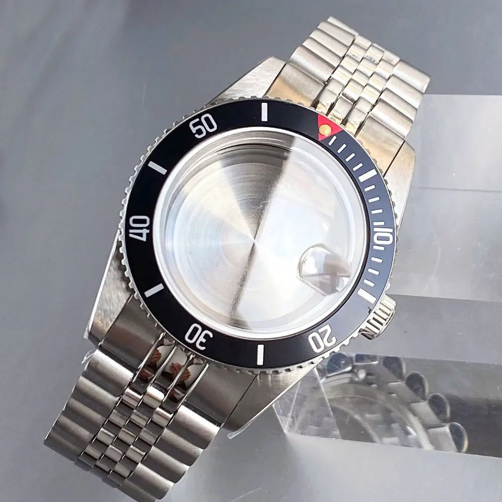 38mm Diver Watch Case GMT Case Stainless Steel Brushed 200M  Fit NH34 GMT NH35 Domed Sapphire Glass Alloy Insert 120 Click Bezel