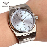 40MM PRX Mod Watch Tandorio TD305S NH35/PT5000 Automatic Sapphire Dress Watch Sunburst Dial Glass Back