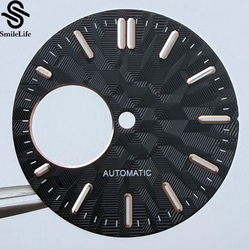 NH38 dial 28.5mm Texture Watch Dial Green Luminous Modification Watch Accessories  Watch Faces for NH38 Movement