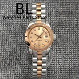 28mm Lady Watch BLIGER Luxury Two Tone Rose NH05 Automatic Watch Sapphire Diamond