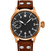 Corgeut 6023 Sub Second Pilot St3600  Manual Mechanical Watch 44MM 5ATM Sapphire Luminious glass back