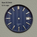 New 33.5mm G S Logo Dial water ripple Dial Suitable For NH36 Nh35 Movement High Quality Watch Modification Accessories