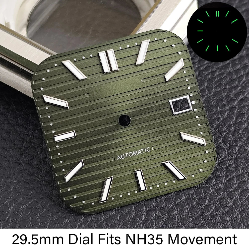 44mm Square Watch Case Cubitus Mod part NH34 NH35 NH38 36 Movement Sapphire for 29.5MM Dial