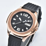 Aquanuat Watch TD901 40mm Dress Watch  sapphire Luminous  5ATM Glassback pvd gold black