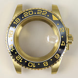 40MM PVD Gold Submariner Watch Case  GMT Yacht Master Polish Strap Sapphire Glass For NH35 NH36 NH34 NH38 Miyota 8215 Eta 2824 GMT SUB Yacht 20ATM waterproof