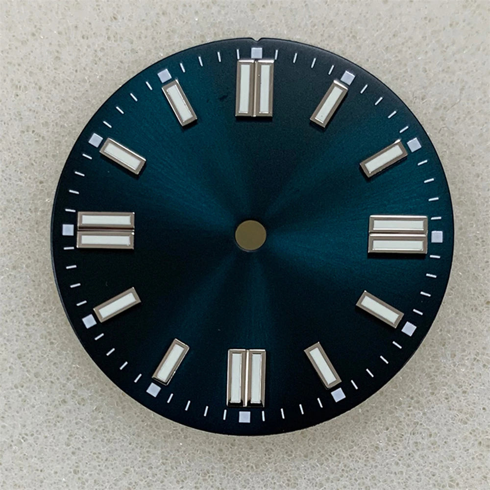 28.5MM sunburst watch Dial Green Luminous Watch Dial for NH35/ETA2836 2824/Pt5000/ 8215/Mingzhu 2813 Movement Watch Modification Accessories