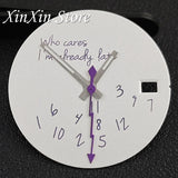 Black NH35 28.5mm Watch Dial Who Cares  With Lightning Second Hands For NH35 4R35 Movement Who Cares Lt's Already Late Replace Watch Dial