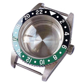 38mm Diver Watch Case GMT Case Stainless Steel Brushed 200M  Fit NH34 GMT NH35 Domed Sapphire Glass Alloy Insert 120 Click Bezel