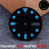 28.5mm Day-Date Dial for NH36 watch dial Green luminous Mod accessories parts 13 colors