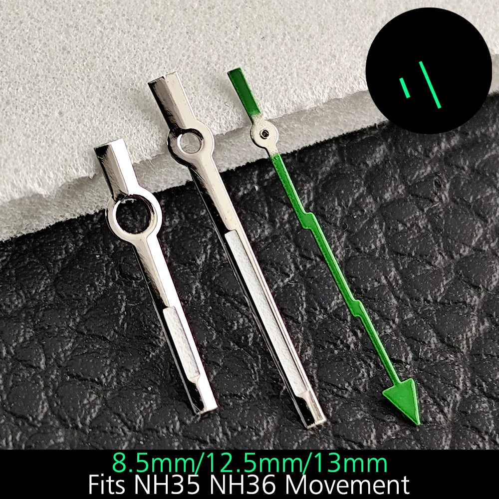 28.5MM Watch Dial Luminous Dial Fit NH35/M8215/E2824 Movement Accessories Watch Parts Watch For man Sterile Dial NH35 Hands