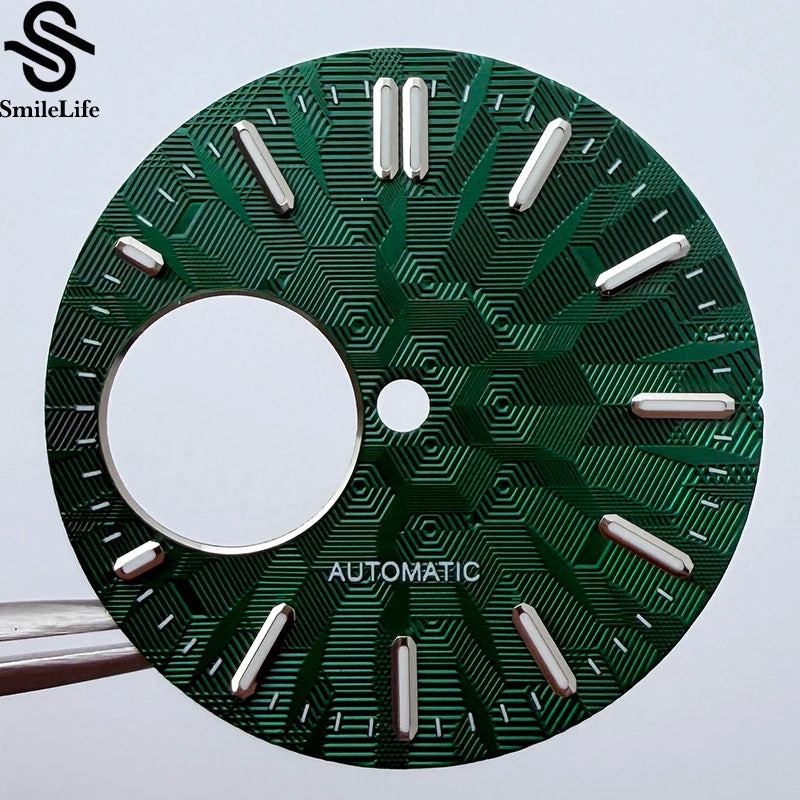 NH38 dial 28.5mm Texture Watch Dial Green Luminous Modification Watch Accessories  Watch Faces for NH38 Movement