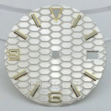 honeycomb texture watch dial is 29mm green luminous suitable for replacing parts of NH35 and NH36 movements