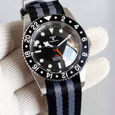 Tandorio TD218B NH34 GMT Watch 6542 homage 38mm Bubble Sapphire 20ATM 120 Click