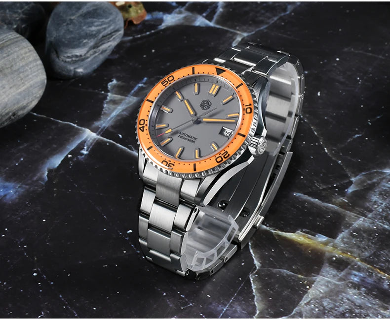 San Martin SN0129 39mm Diver Watch 20ATM Waterproof Enamel Dial Full Luminous Ar Sapphire Bezel NH35 Automatic