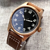 39MM Vintage Bronze Pilot Watch Real Cusn8 Tandorio TD131P Japan NH35A Miyota8215 PT5000 Automatic 20Bar Sapphire