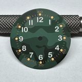 Camoflage watch dial NH35 military green Dial 28.5mm Universal Modified Military Retro C3 Luminous Dial For Wristwatches Men