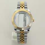 Silver DateJust Watch Case Two Tone Watch Case 39mm 36mm Fluted Sapphire Crystal For Seiko NH35 NH36 NH38 NH34 Miyota 8215 Movement 28.5 Dial Jubilee Bracelet (Copy)