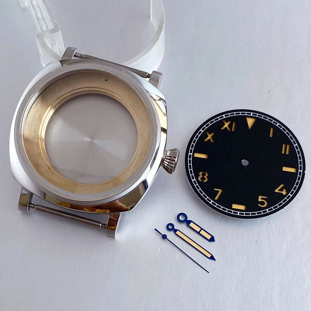 42mm Radiomir Mod Watch Case set 20ATM Sapphire Glass 35mm California dial Luminous NH35 NH36 ETA2824 Miyota8215 Movement Watch Parts