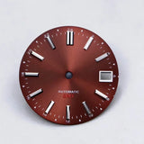 Premium Watch Dial Sunburst Dial 28.5mm No Lume Gold IndexNH35 NH34 GMT Movement Custom Logo Text Modification Watch