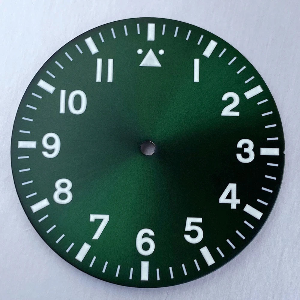 38mm watch dial Sunburst Blue Green White Black Hand Set Fit NH35 NH36 NH38 PT5000 for Pilot Diving Men Watch Parts Accessories