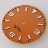 Explorer Watch Dial 29mm Watch Dial Explore Dial Face for NH35 NH36 Movement Black/Orange/Blue Steel Watch parts Green Lume Replacement Parts