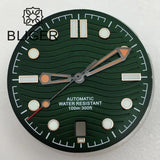 31mm seamaster Wave Watch Dial Hand Set 6 O'clock Date Window Black White Blue Green Fit NH35 Movement Luminus